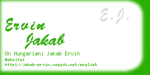 ervin jakab business card